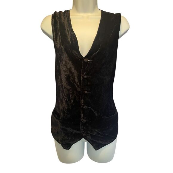 campia Other - Campia Vintage Women’s Goth Black Velvet Vest 80’s 90’s